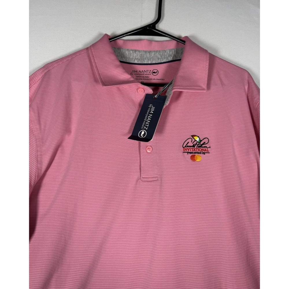 NWT Vineyard Vines Jim Nantz Polo Shirt XL Pink Arnold Palmer Invitational Golf